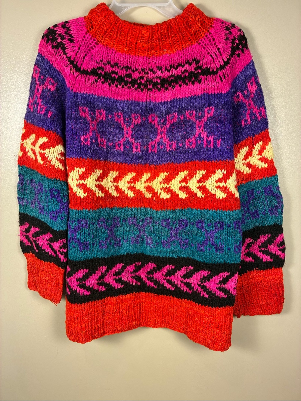VTG One of a Kind Handmade in Bolivia Wool Sweater - Picture 9 of 15